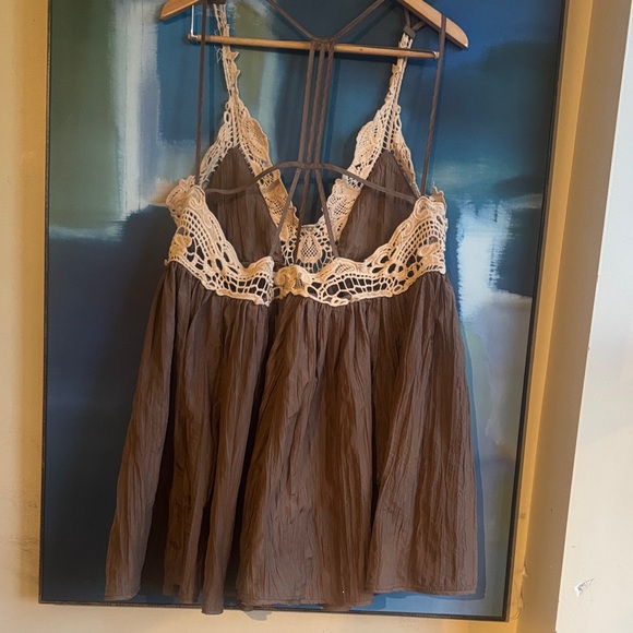 Free People Breathless Mini Dress Martini Brown - Picture 5 of 7